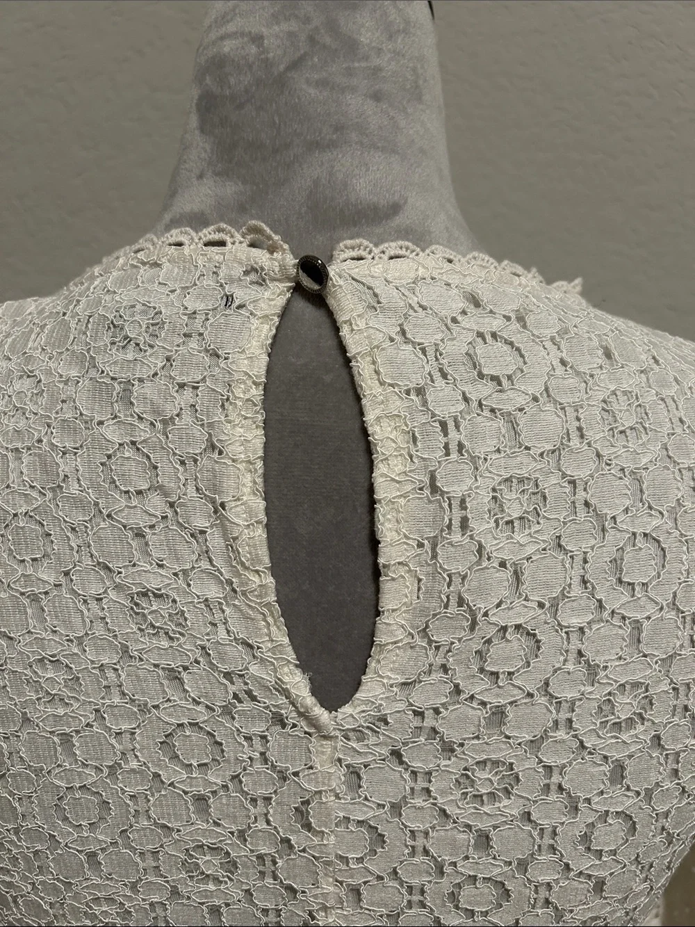 Banana Republic Cream Lace Long-Sleeve Top